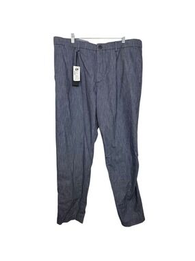 Saks Fifth Avenue Chambray Chino Slim Fit Trousers Pants